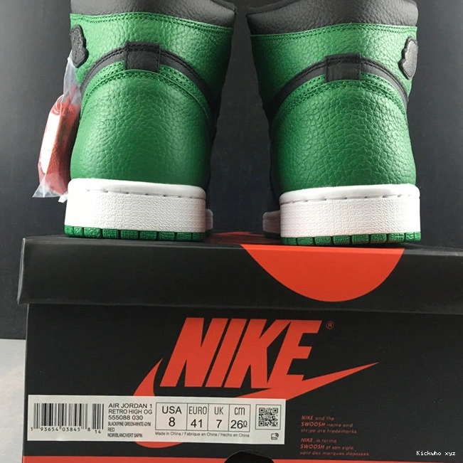 3775 555088- Pine Green Refined Retro Black Jordan1 1013
